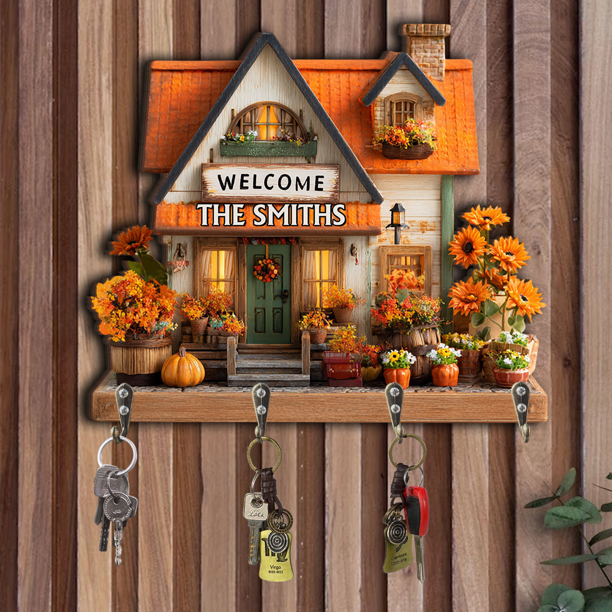 Happy Family - Personalized Family Custom Shaped Key Rack