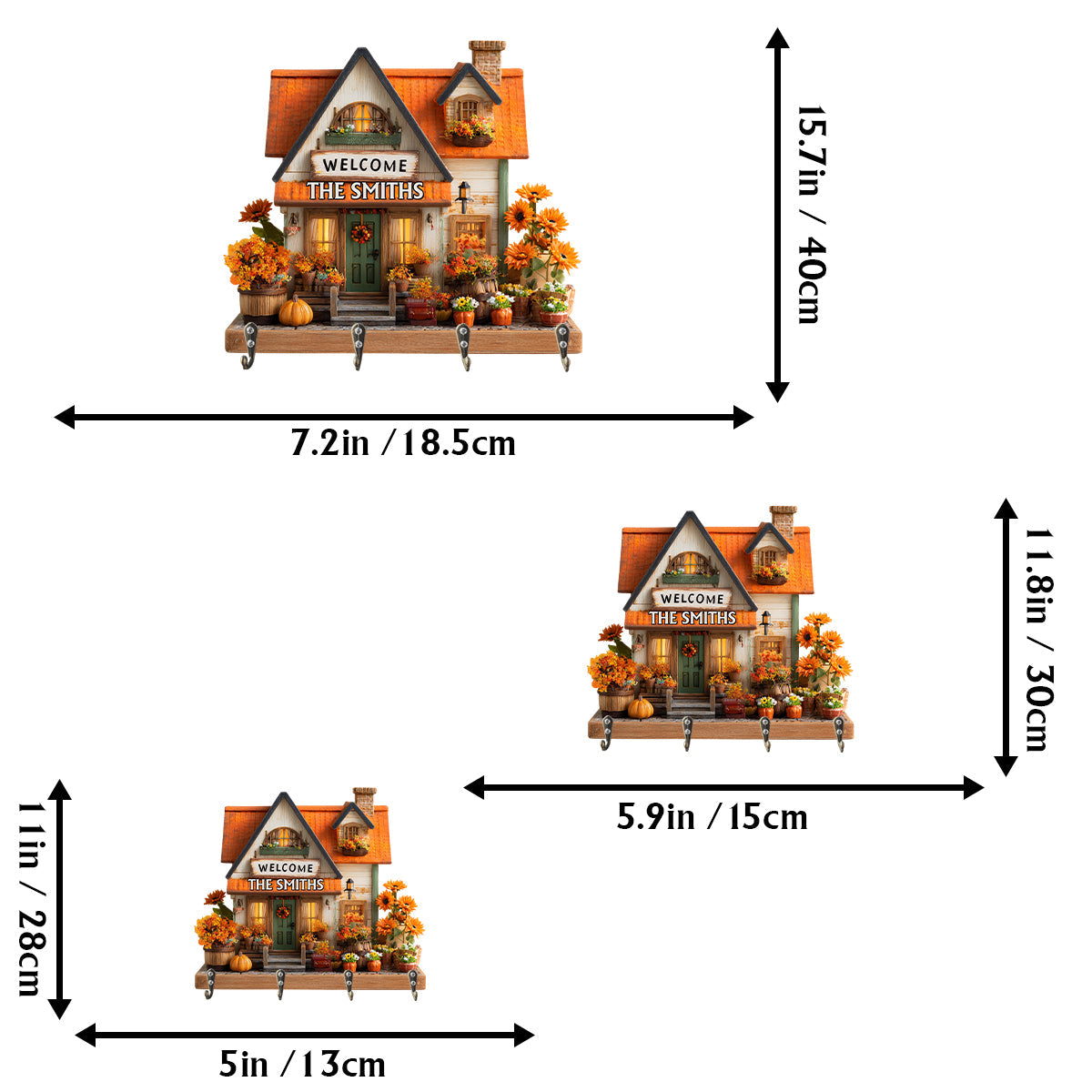 Happy Family - Personalized Family Custom Shaped Key Rack