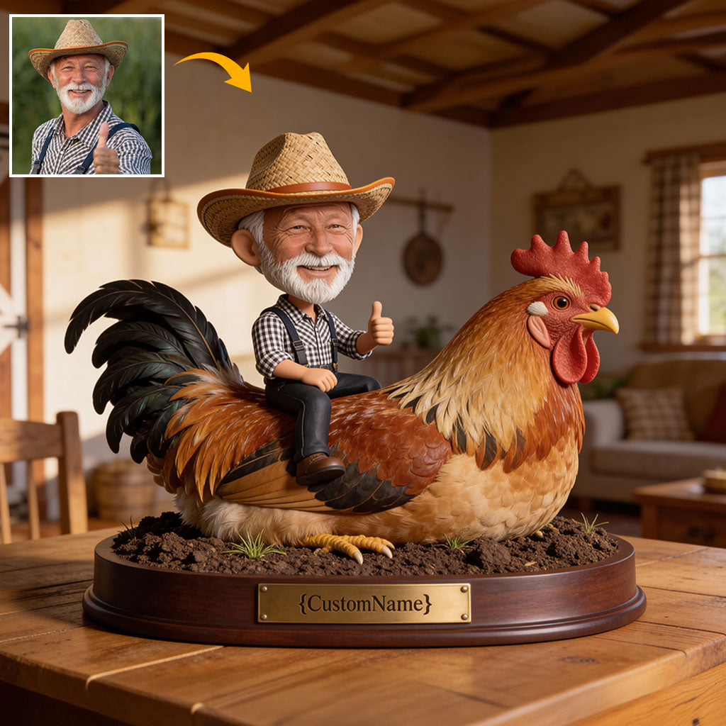 Geschenkidee für Landwirte, Hühnerliebhaber und alle, die das Landleben lieben – personalisierte Acrylplakette in Hühnerform