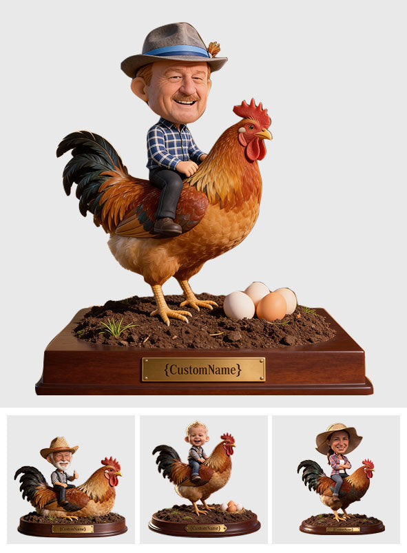 Geschenkidee für Landwirte, Hühnerliebhaber und alle, die das Landleben lieben – personalisierte Acrylplakette in Hühnerform