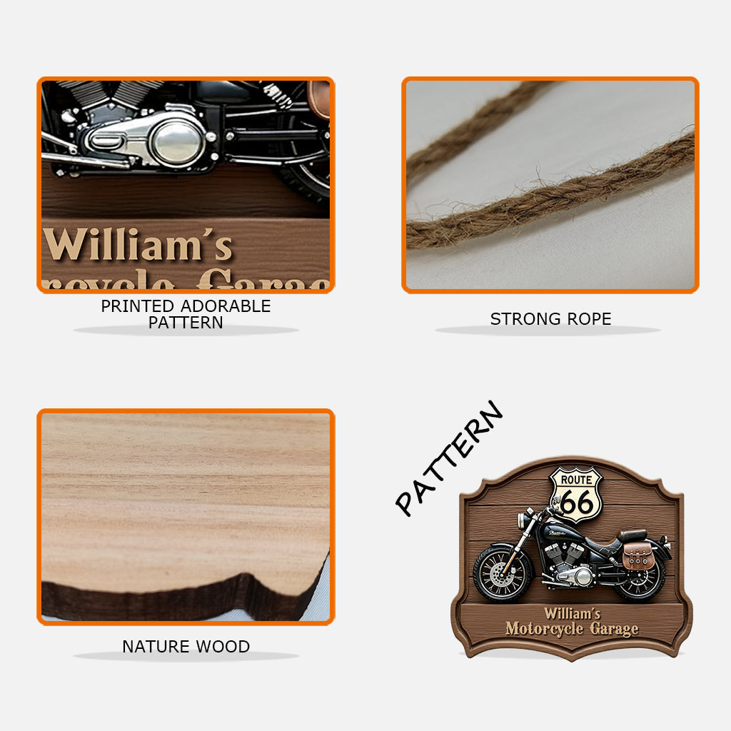 Moto - Panneau en bois personnalisé pour motards