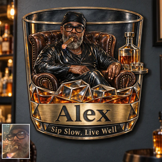 Whiskey Lovers Gift - Personalized Whisky 3D Printed Cut Metal Sign