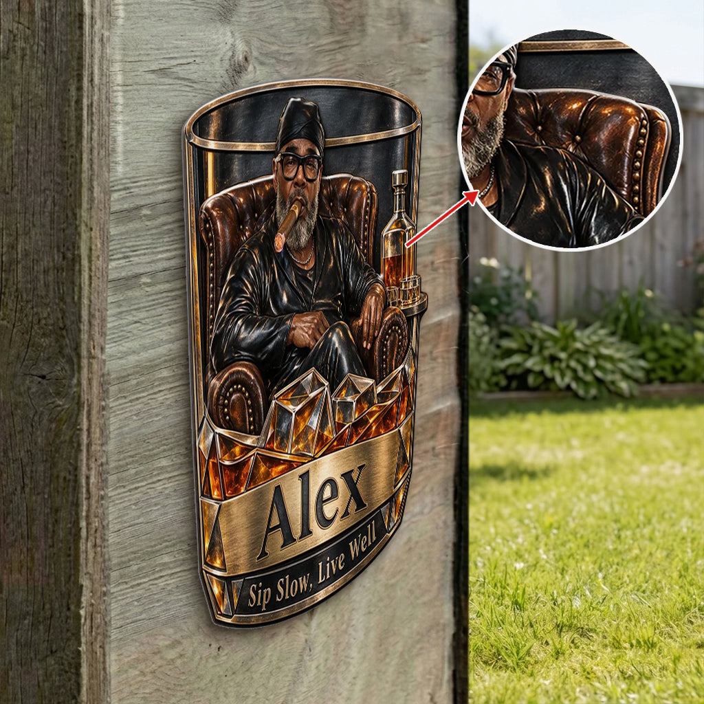 Whiskey Lovers Gift - Personalized Whisky 3D Printed Cut Metal Sign