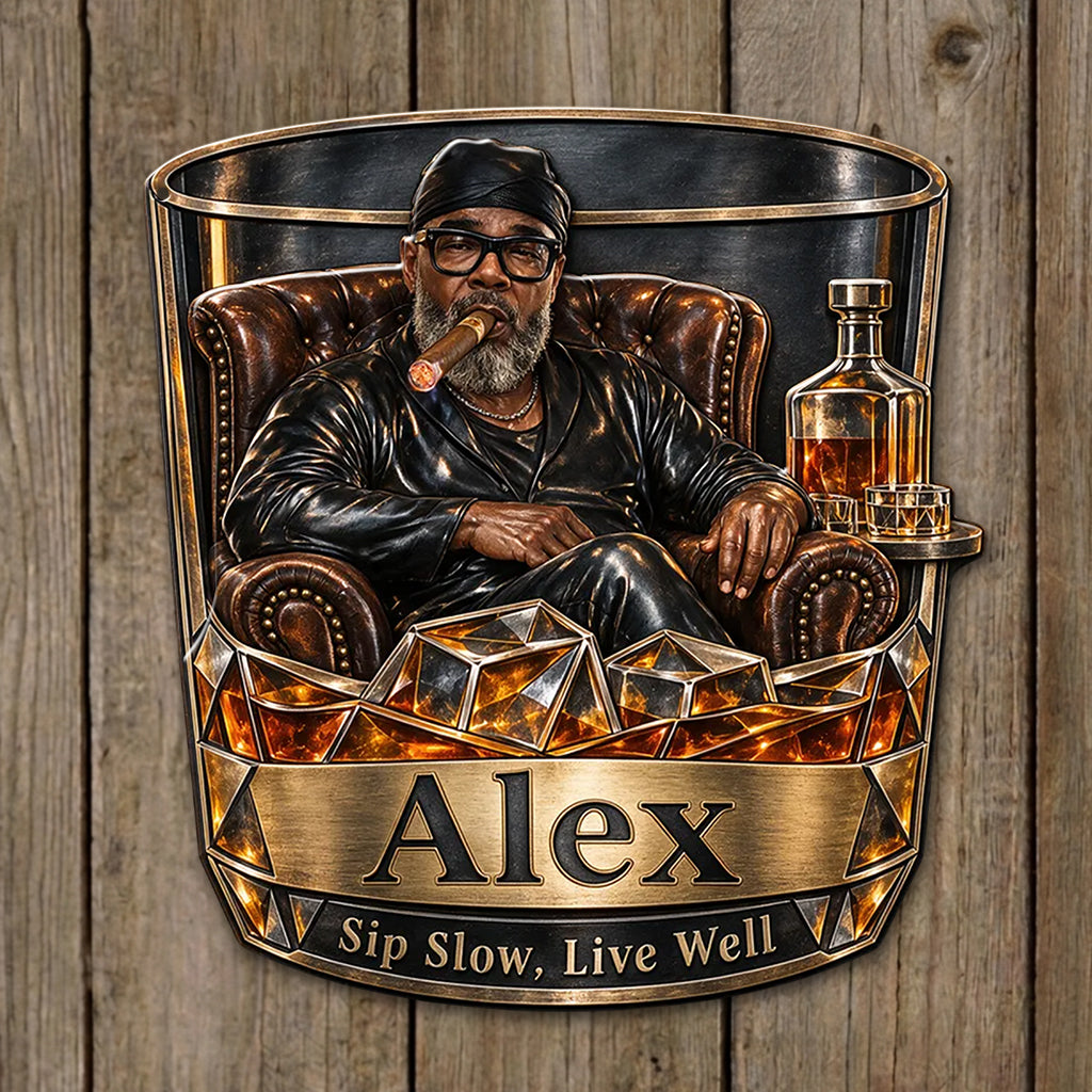 Whiskey Lovers Gift - Personalized Whisky 3D Printed Cut Metal Sign