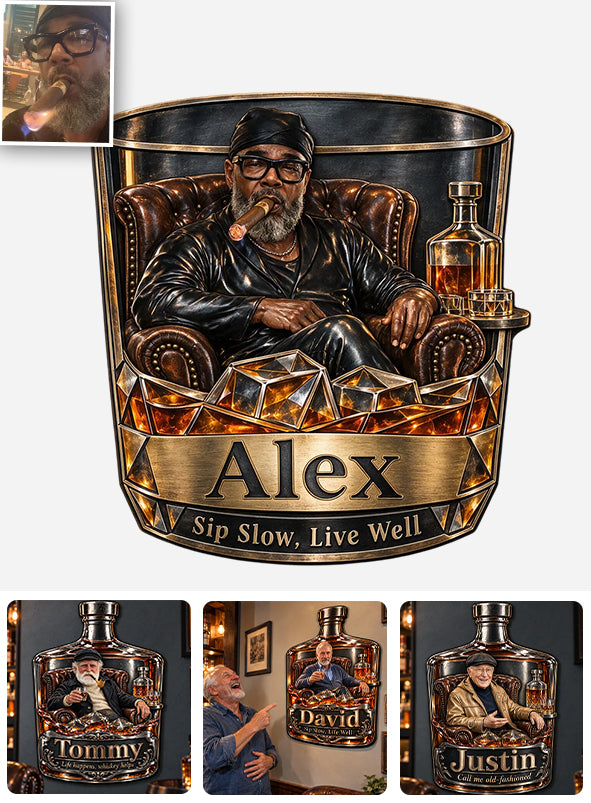 Whiskey Lovers Gift - Personalized Whisky 3D Printed Cut Metal Sign