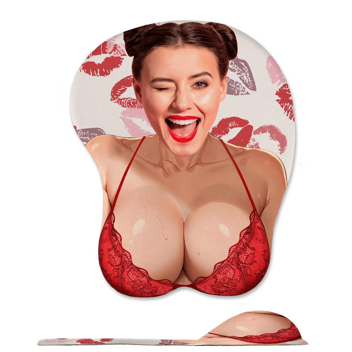 Any Photo Funny Face & Naughty - Personalized Couple 3D Mouse Pad