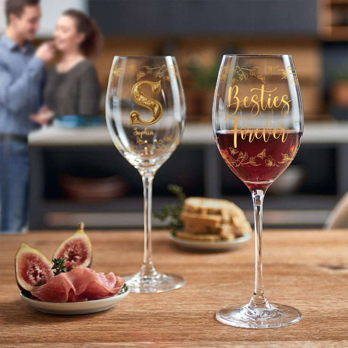 Besties Forever - Personalized Bestie Wine Glass With Long Stem