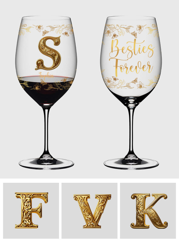 Besties Forever - Personalized Bestie Wine Glass With Long Stem