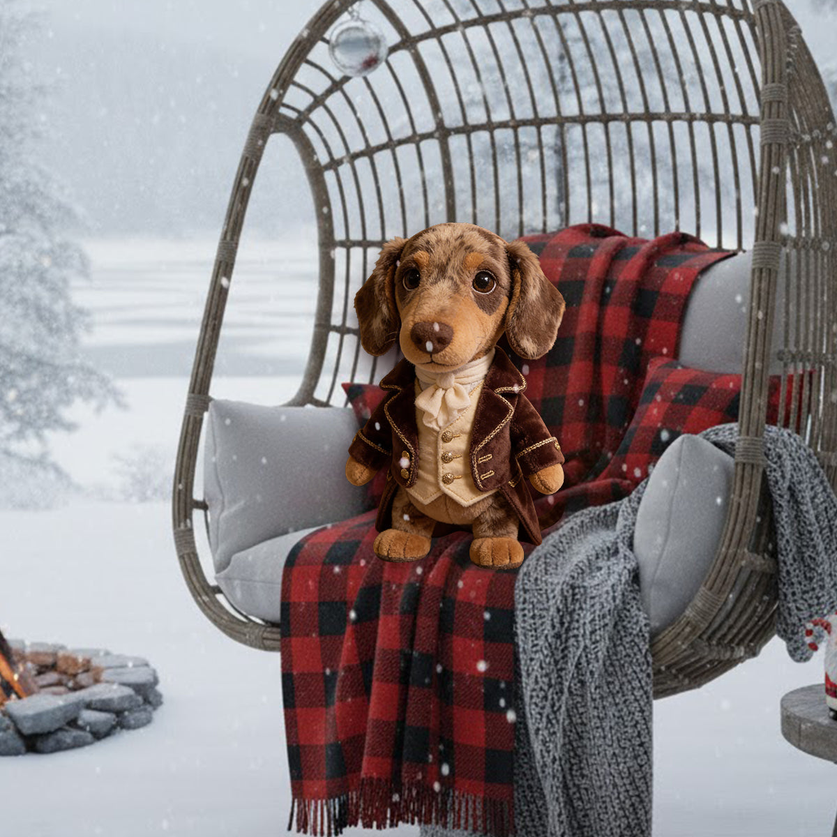 Renaissance Royal Haustier-Kissen mit individuellem Hunde- oder Katzenfoto - Personalisiertes Premium-Kunstfellkissen für Hunde