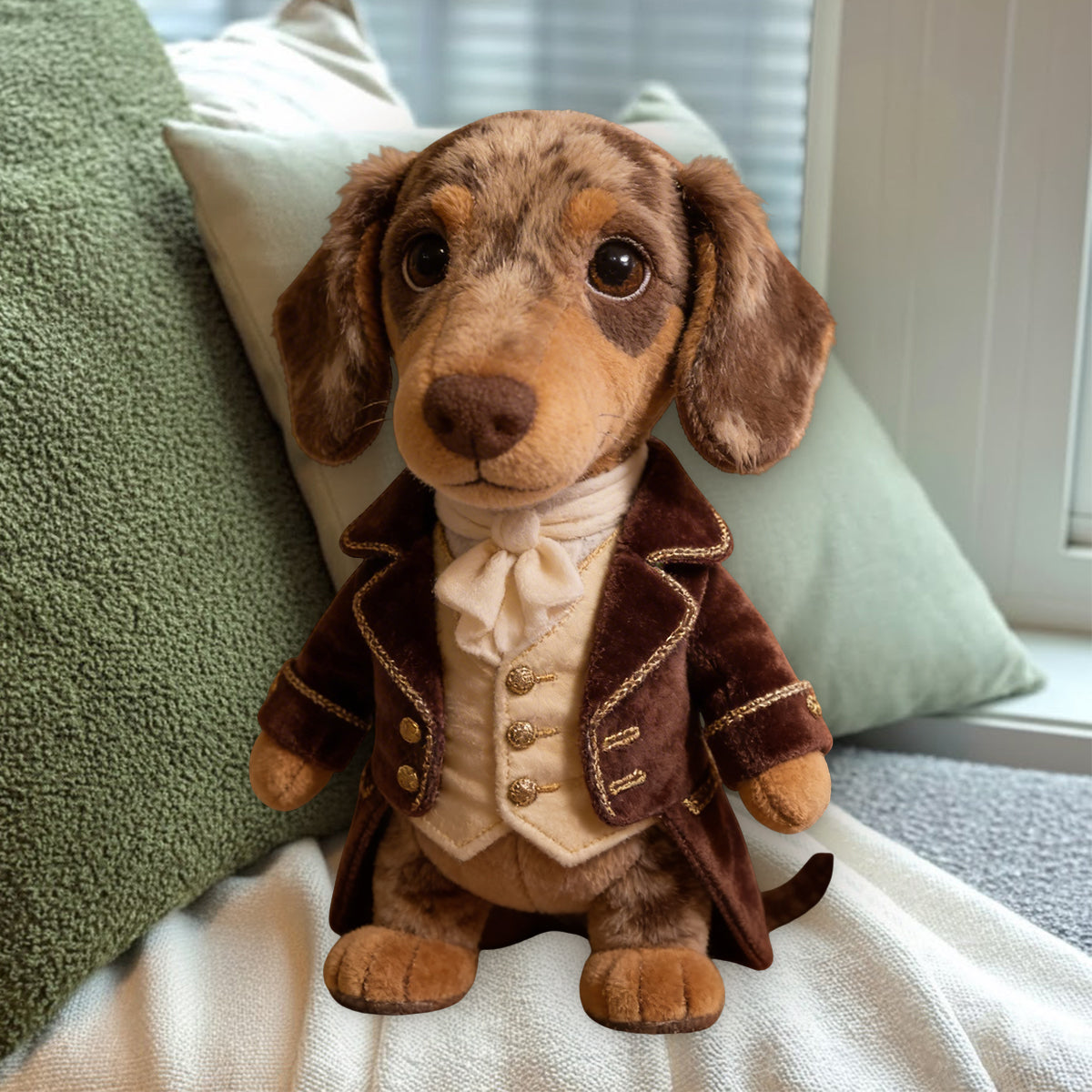 Renaissance Royal Haustier-Kissen mit individuellem Hunde- oder Katzenfoto - Personalisiertes Premium-Kunstfellkissen für Hunde