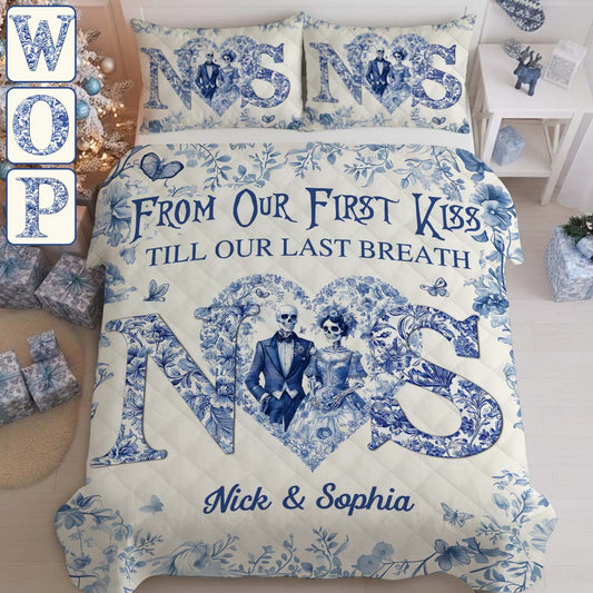 Till Death Do Us Part - Personalized Couple Quilt Set