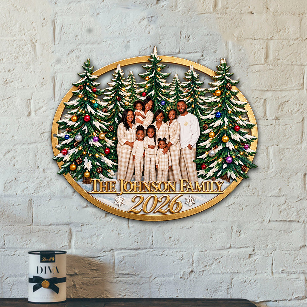 Our Christmas - Personalized Family 3D Printed Cut Metal Sign