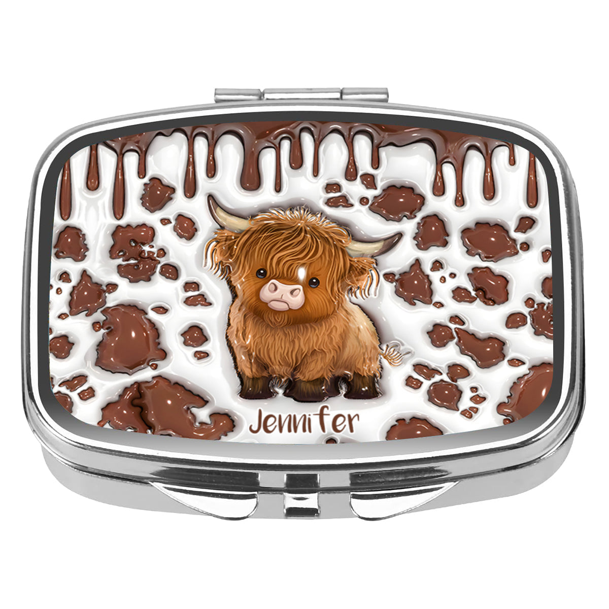 Une fille qui aime les vaches des Highlands - Pilulier personnalisé vache des Highlands
