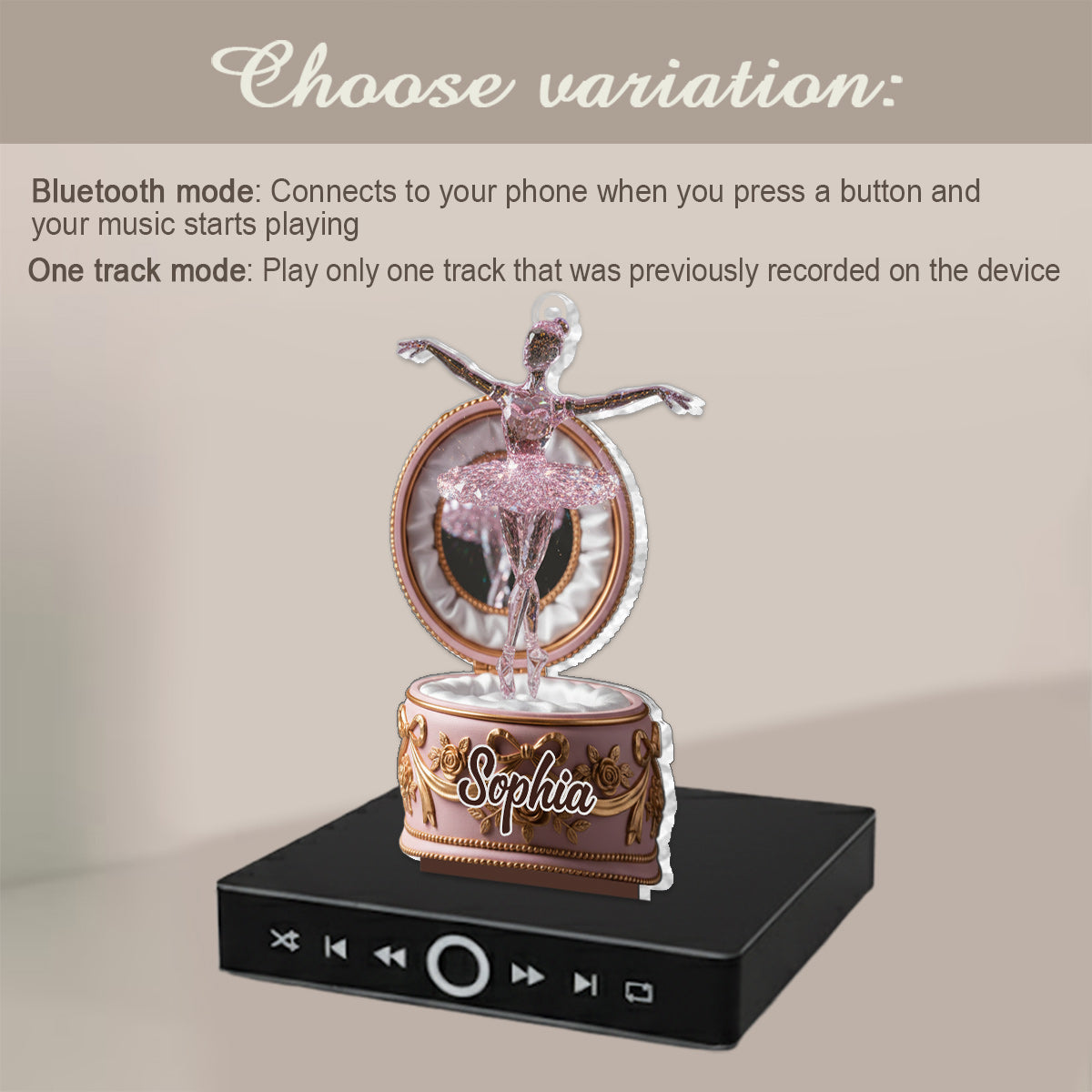 Beautifull Ballerina - Personalized Ballet Music Ornament