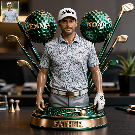 Personalisierte Golf-Acrylplakette für besten Papa/Opa - Foto nach Wahl