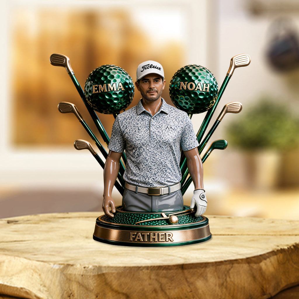 Personalisierte Golf-Acrylplakette für besten Papa/Opa - Foto nach Wahl