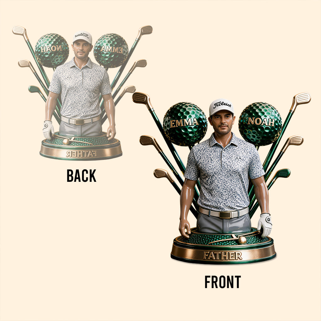 Personalisierte Golf-Acrylplakette für besten Papa/Opa - Foto nach Wahl