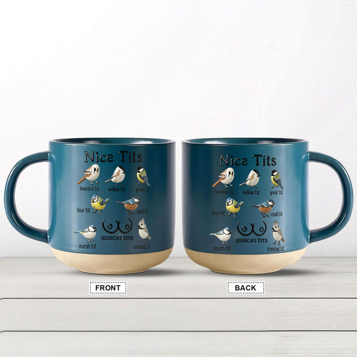 Nice Tits - Personalized Couple Printed Pottery Mug
