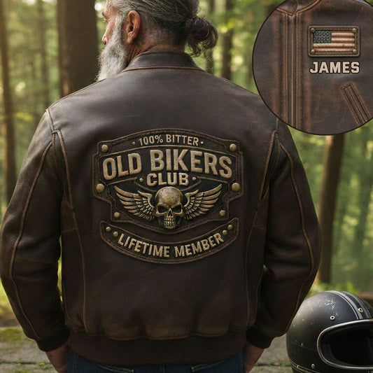 Old Biker Club - Veste bomber de motard personnalisée