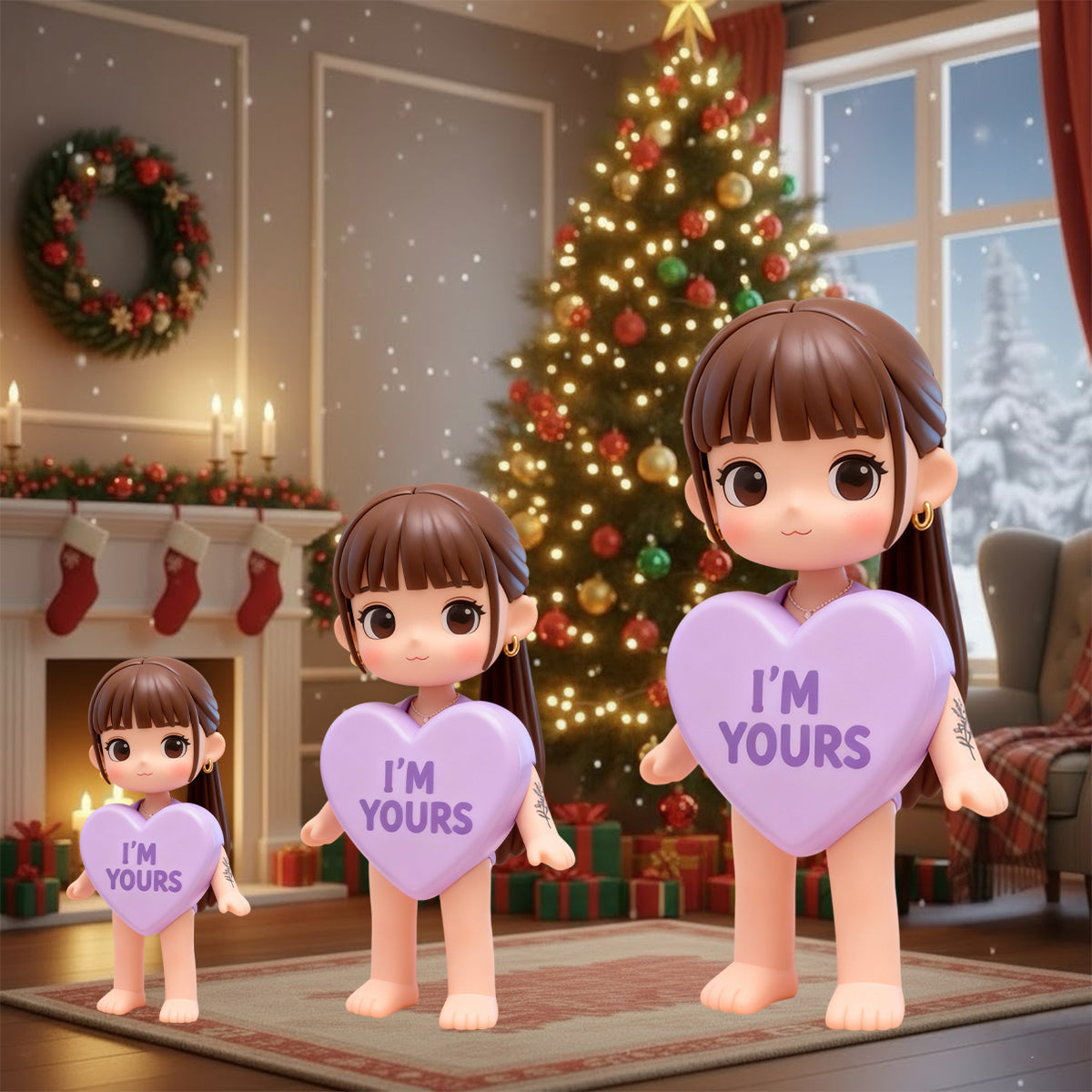 Custom Photo Conversation Heart Candy - Personalized Couple Custom Made 3D Minifigure