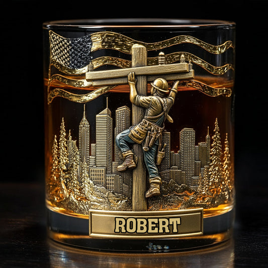 Lineman Legacy Glass - Personalized Lineman Whiskey Glass