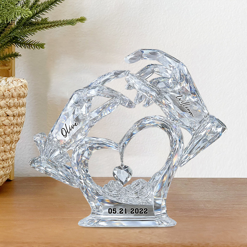 Anniversary Gifts - Personalized Couple Custom Shaped Acrylic Plaque