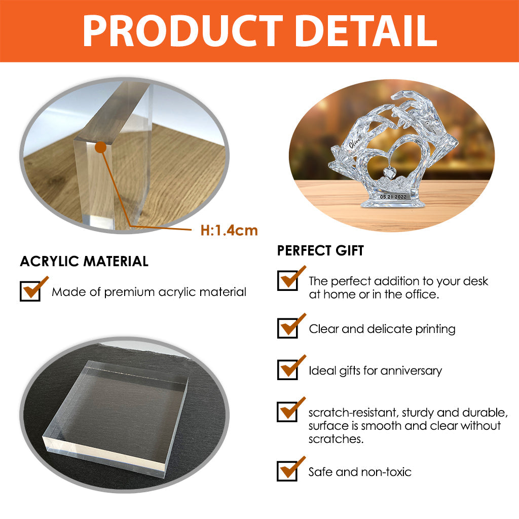 Anniversary Gifts - Personalized Couple Custom Shaped Acrylic Plaque