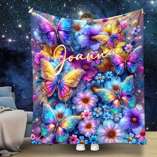 Beautiful Butterflies - Personalized Butterfly Blanket