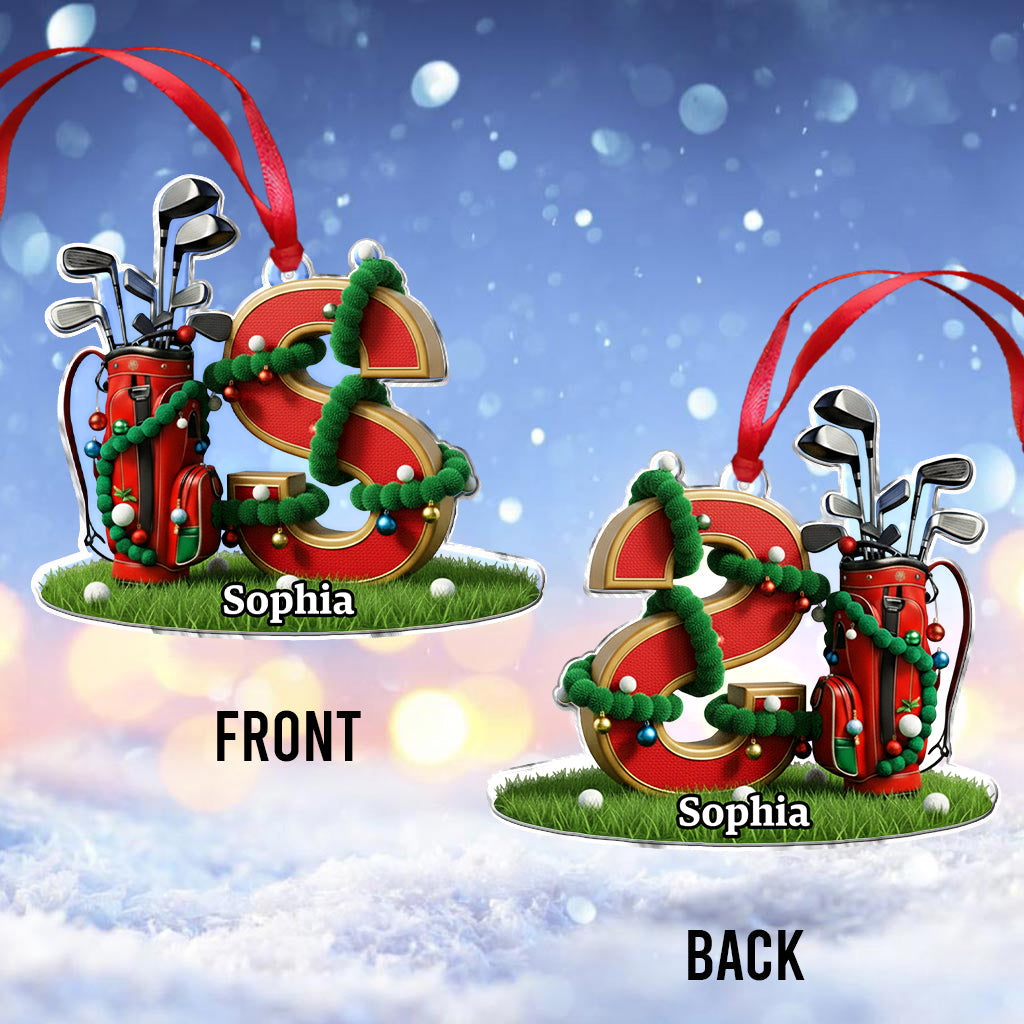 Initial Christmas Gift, Decoration For Golf Lovers - Personalized Golf Ornament