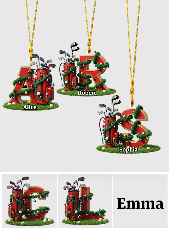 Initial Christmas Gift, Decoration For Golf Lovers - Personalized Golf Ornament