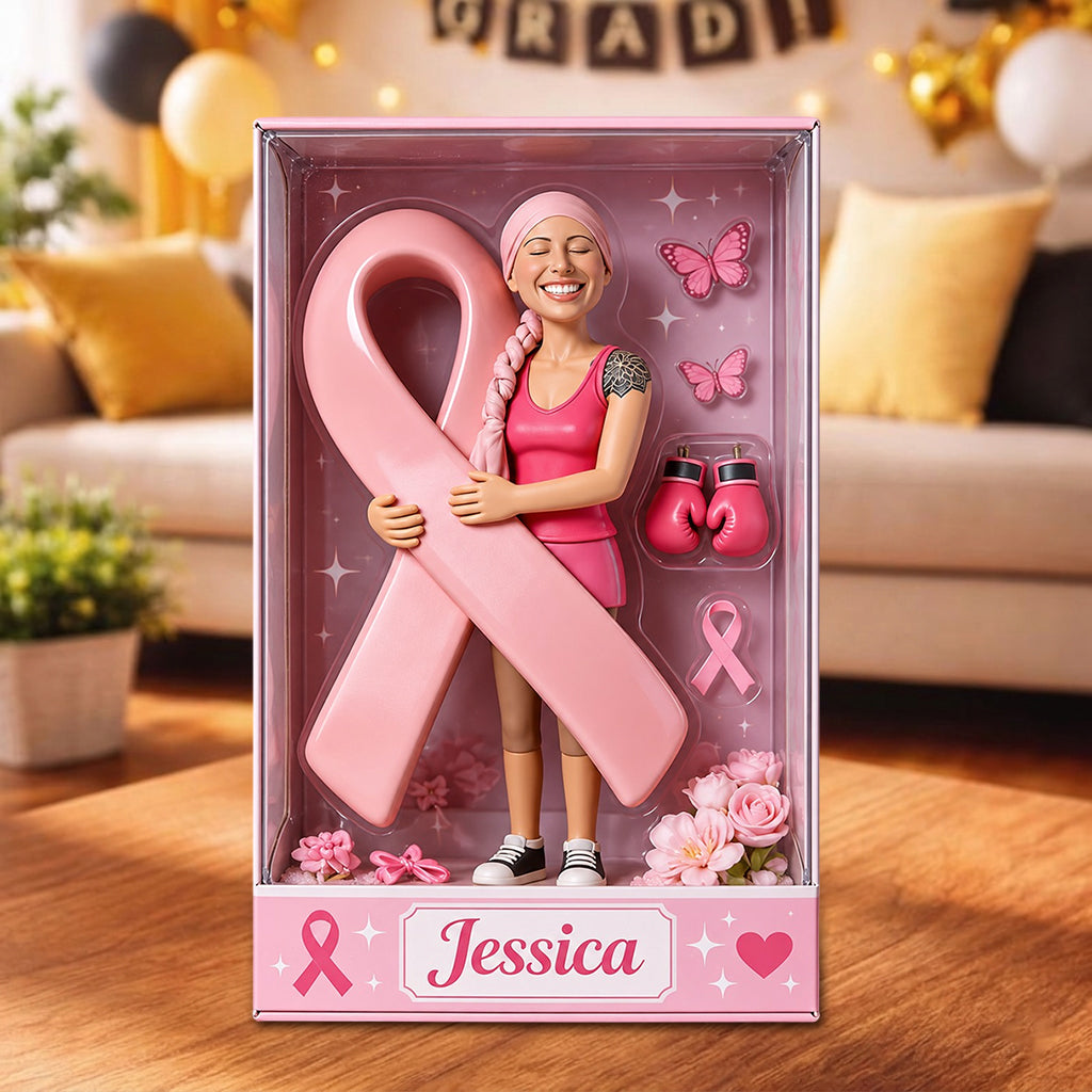 Pink Fighter - Personalized Breast Cancer Awareness Acrylic Display Box