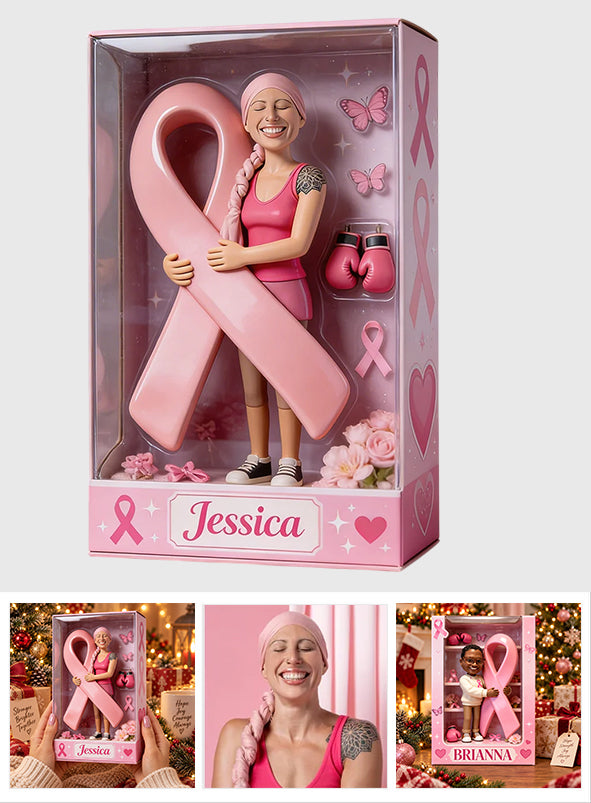 Pink Fighter - Personalized Breast Cancer Awareness Acrylic Display Box