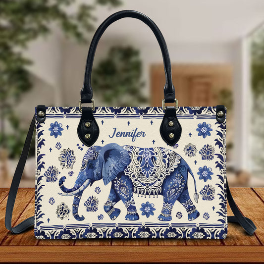 Bohemian Elephant - Personalisierte Elefanten-Lederhandtasche