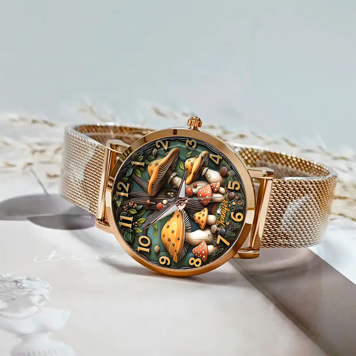 Mushroom and Tree - Personalized Hippie Women Hand Watch