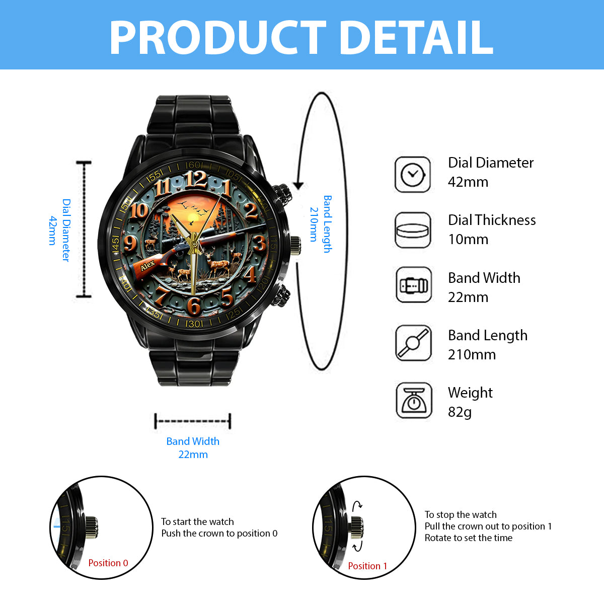 Montre de chasse personnalisée « Love Hunting »