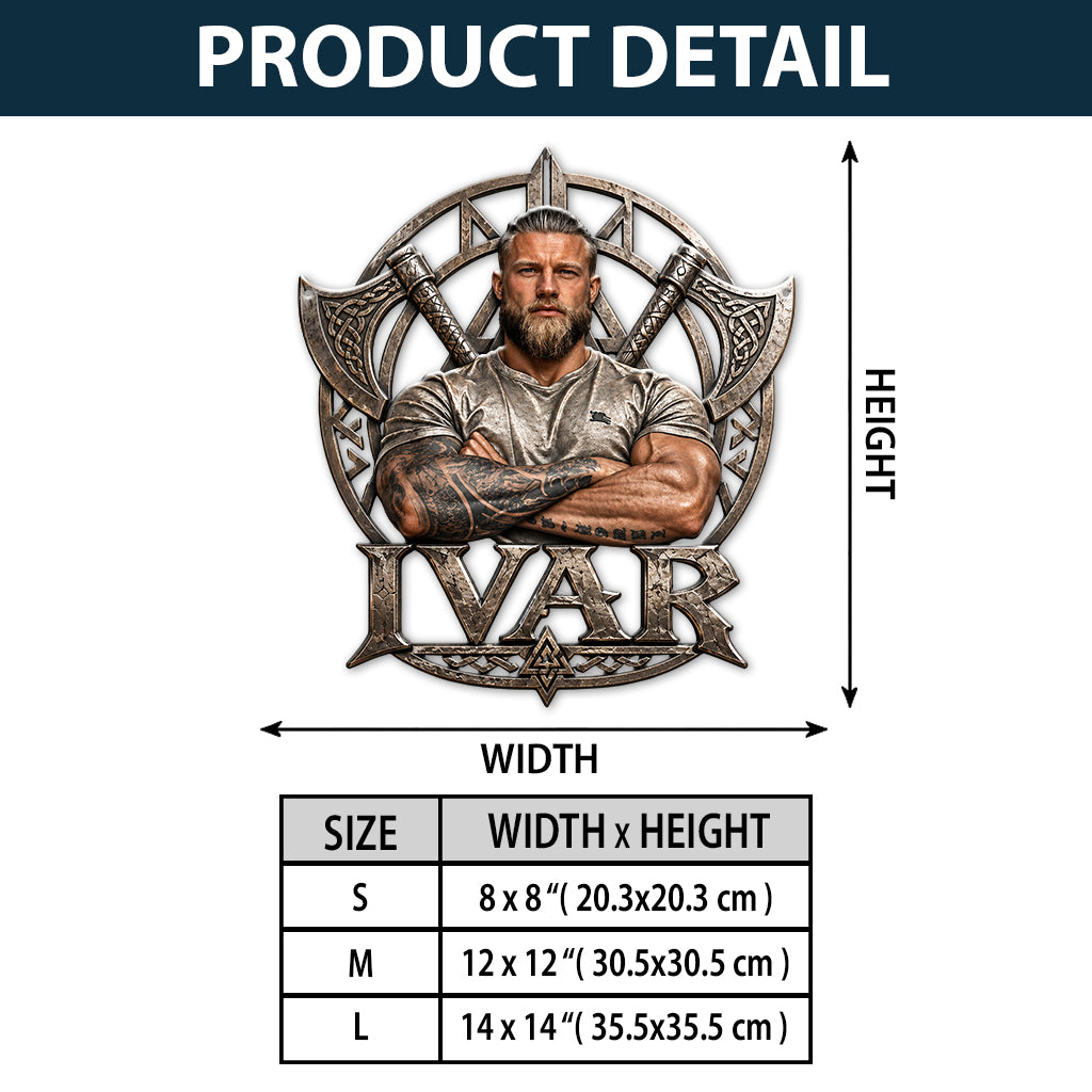 Viking Krieger - Personalisierte Viking 3D-gedruckte Metalltafel