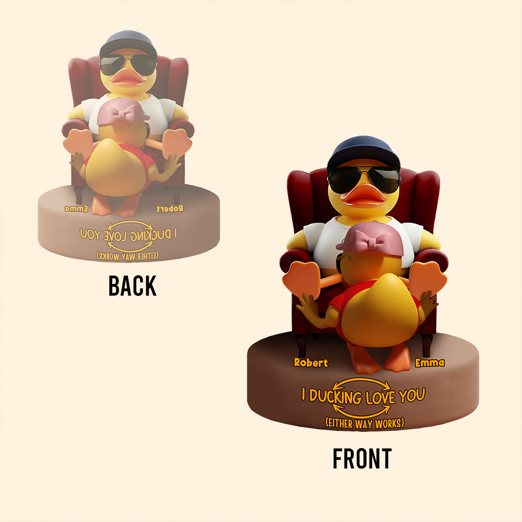 I Ducking Love You (Either Way Works) - Personalized Couple Custom Shaped Acrylic Plaque