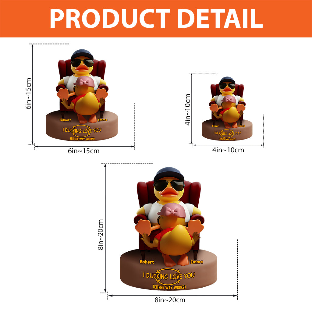 I Ducking Love You (Either Way Works) - Personalized Couple Custom Shaped Acrylic Plaque