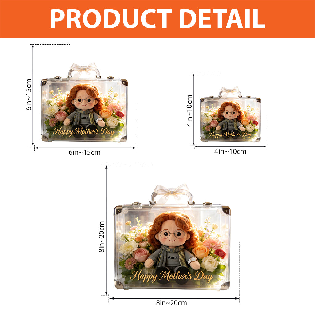 Flower Suitcase - Personalized Mother Custom Shaped Acrylic Plaque