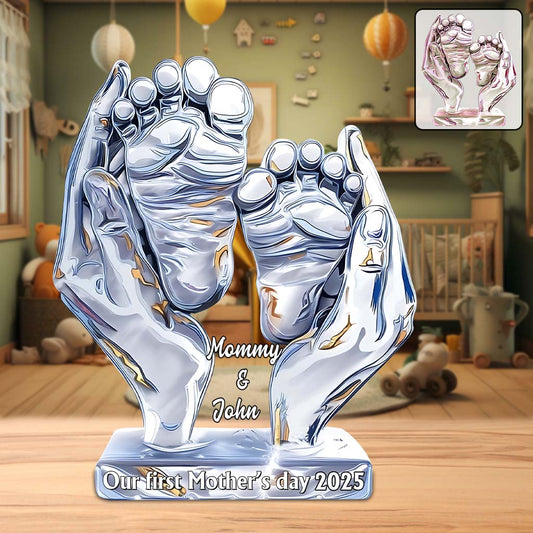 Our First Mother's Day - Personalized Mother Custom Shaped Acrylic Plaque
