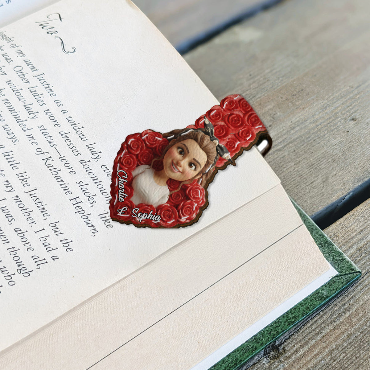 Together Forever - Personalized Couple Shaped Magnetic Bookmark