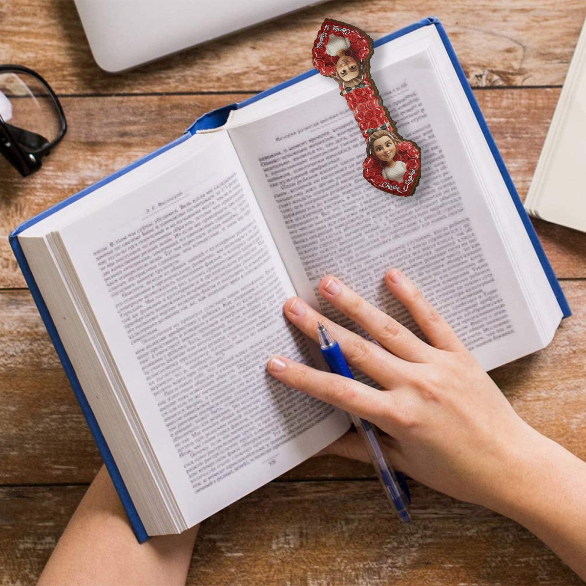 Together Forever - Personalized Couple Shaped Magnetic Bookmark