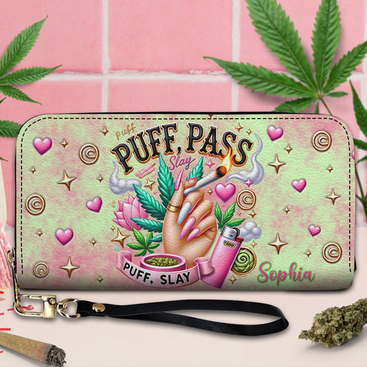 Stoner Chic - Personalized Weed Leather Long Wallet