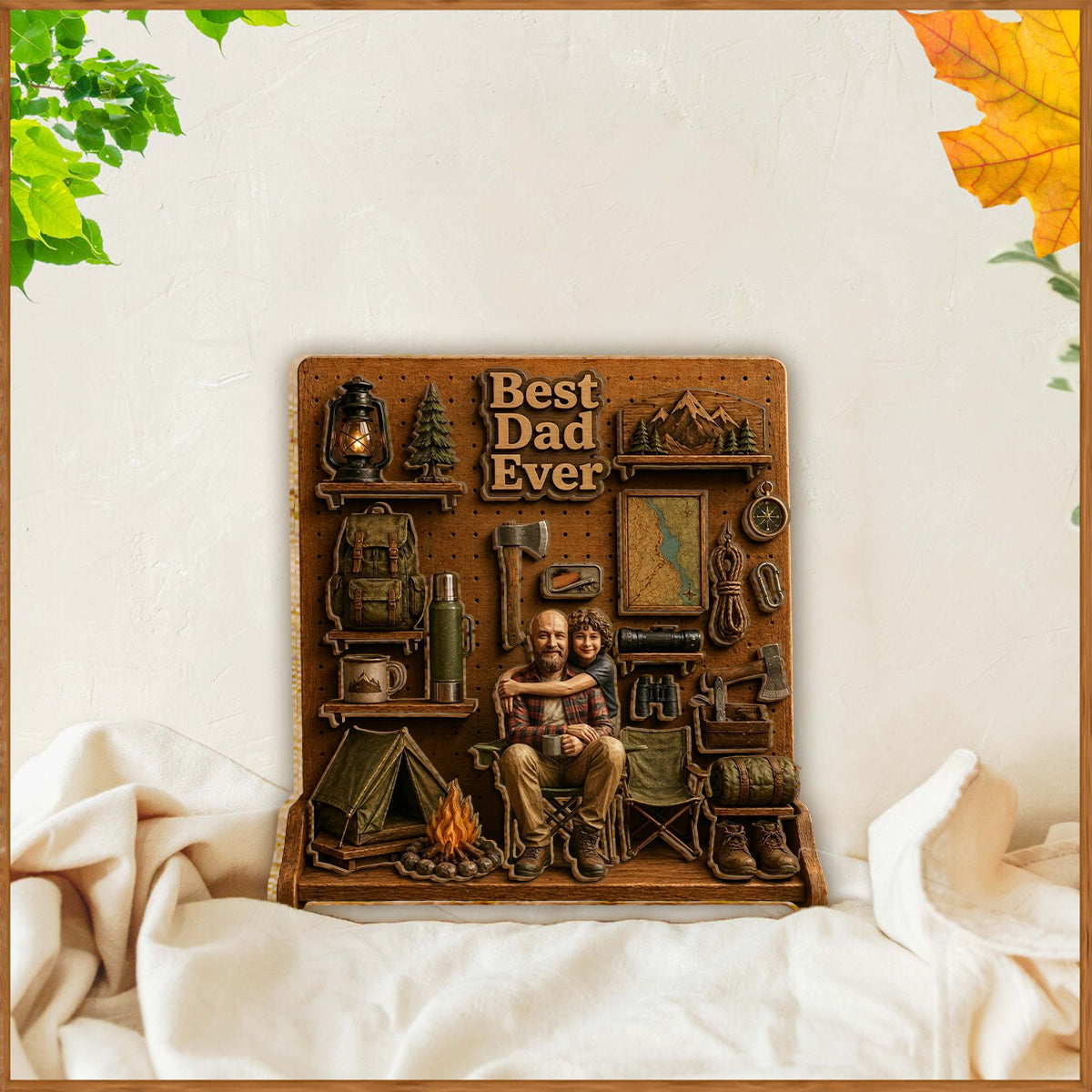 Geschenk für Campingliebhaber - Personalisierte 2-lagige Holztafel / Holzschild