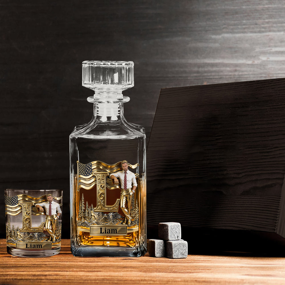 Alphabet Initials - Personalized Luxury Whiskey Decanter Set