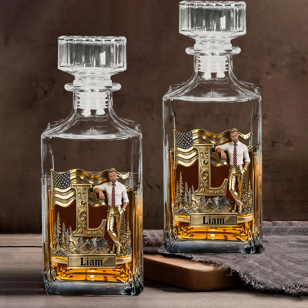 Alphabet Initials - Personalized Luxury Whiskey Decanter Set