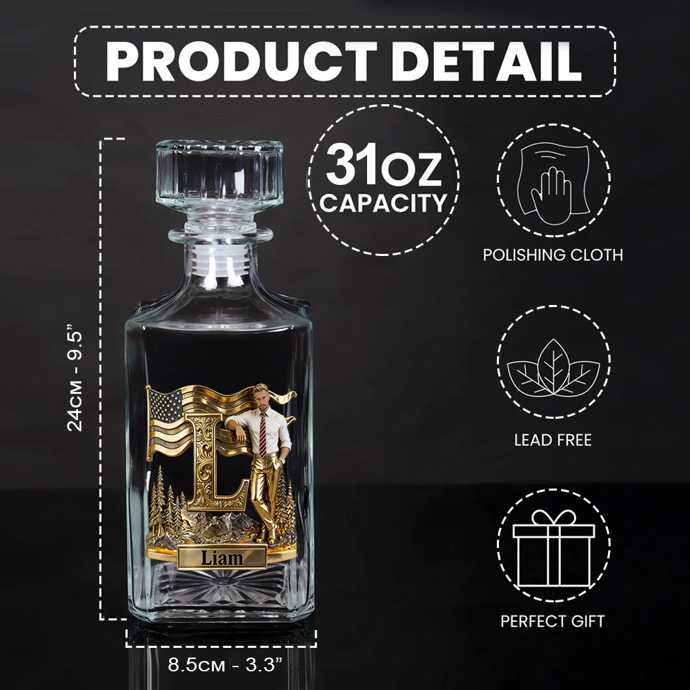 Alphabet Initials - Personalized Luxury Whiskey Decanter Set