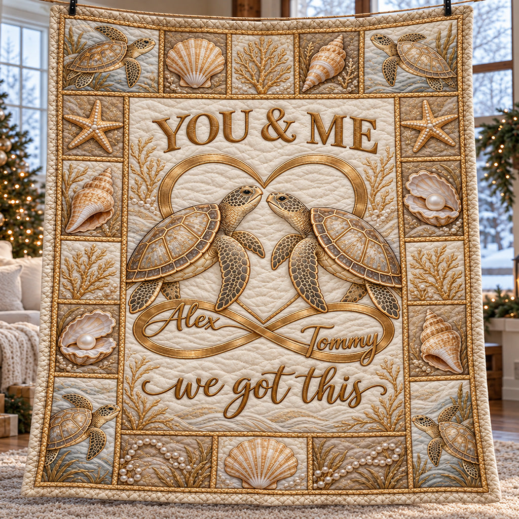 Love You Infinite - Personalized Turtle Blanket