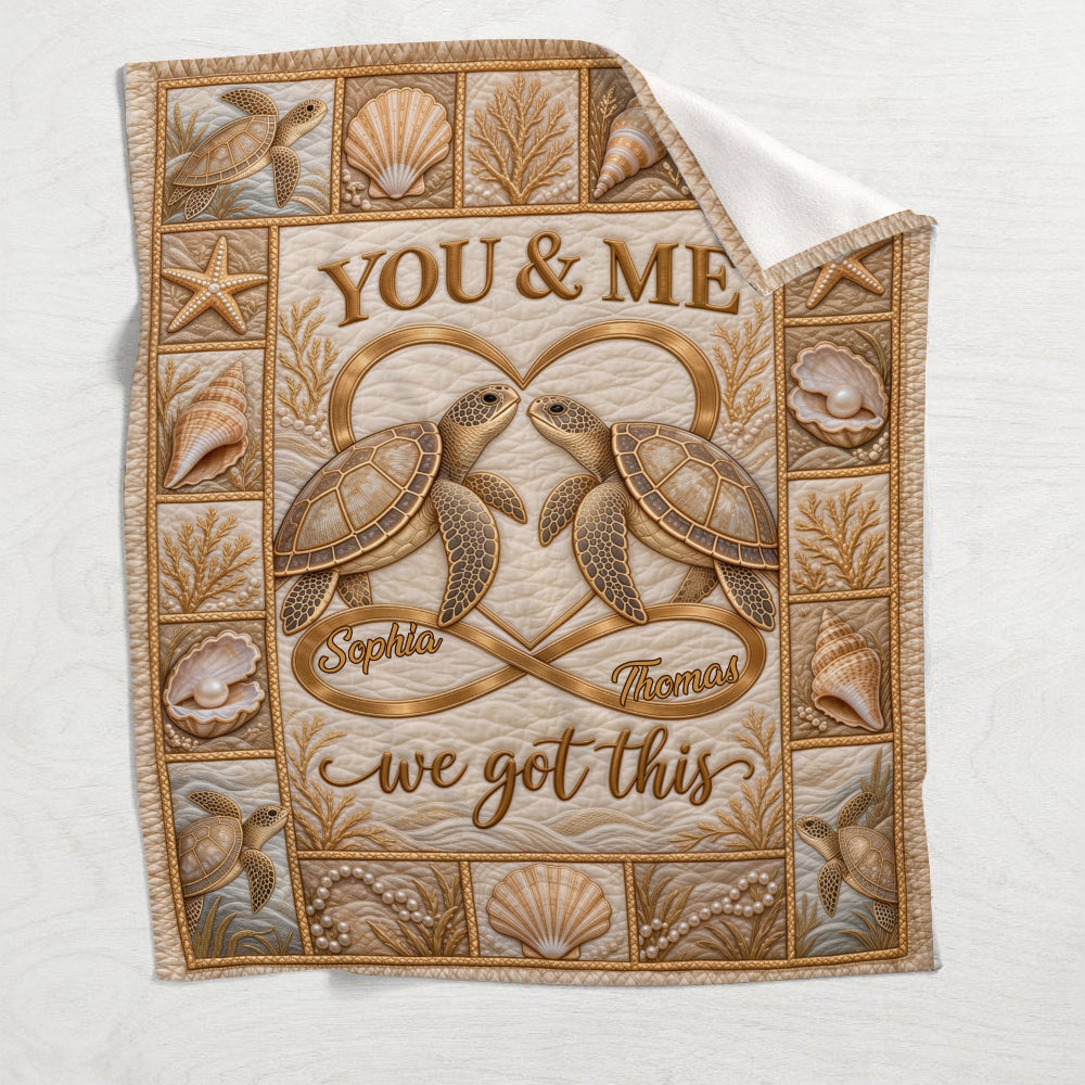 Love You Infinite - Personalized Turtle Blanket