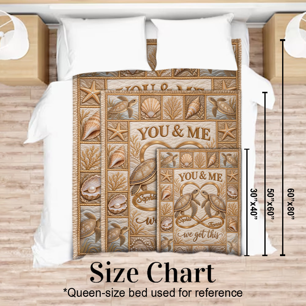 Love You Infinite - Personalized Turtle Blanket